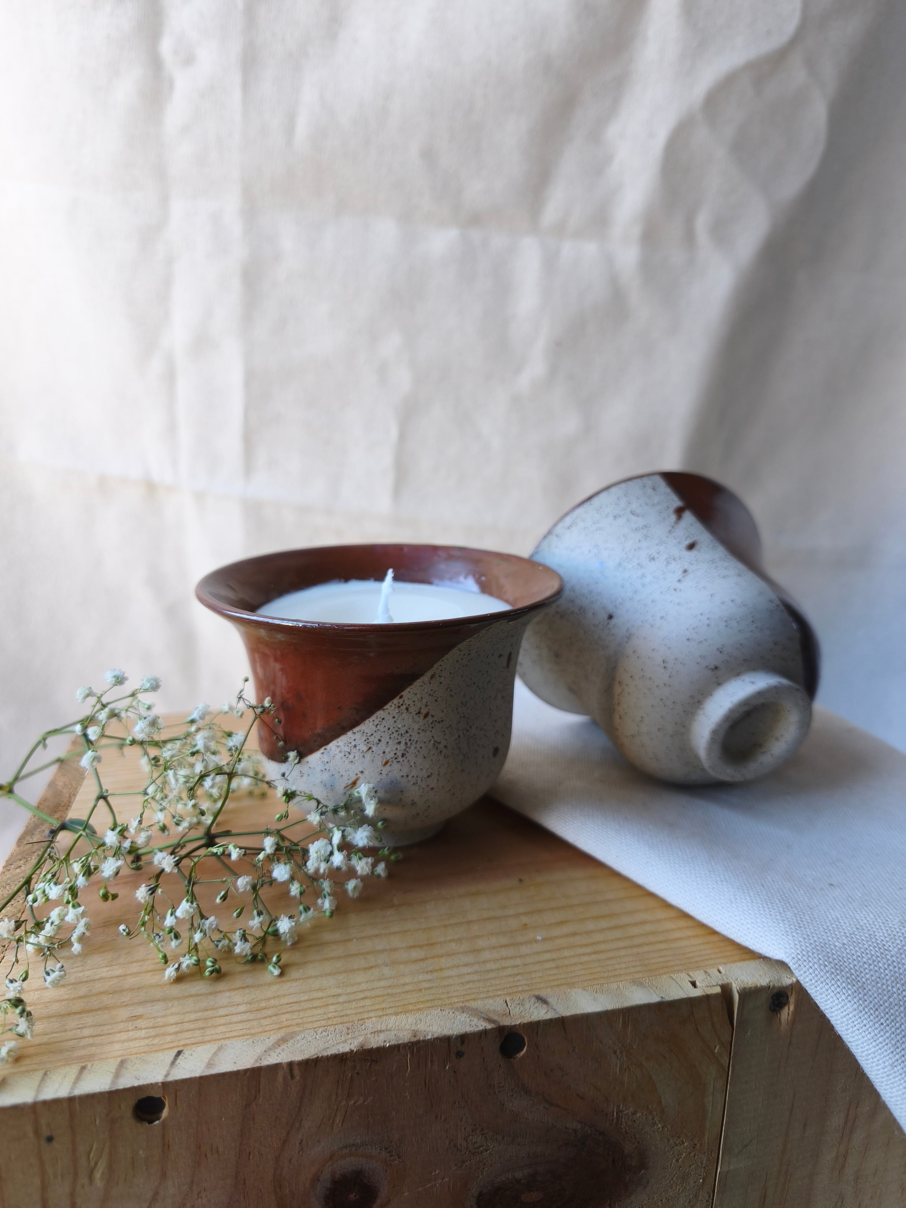 Tasse-bougie orange ou vanille