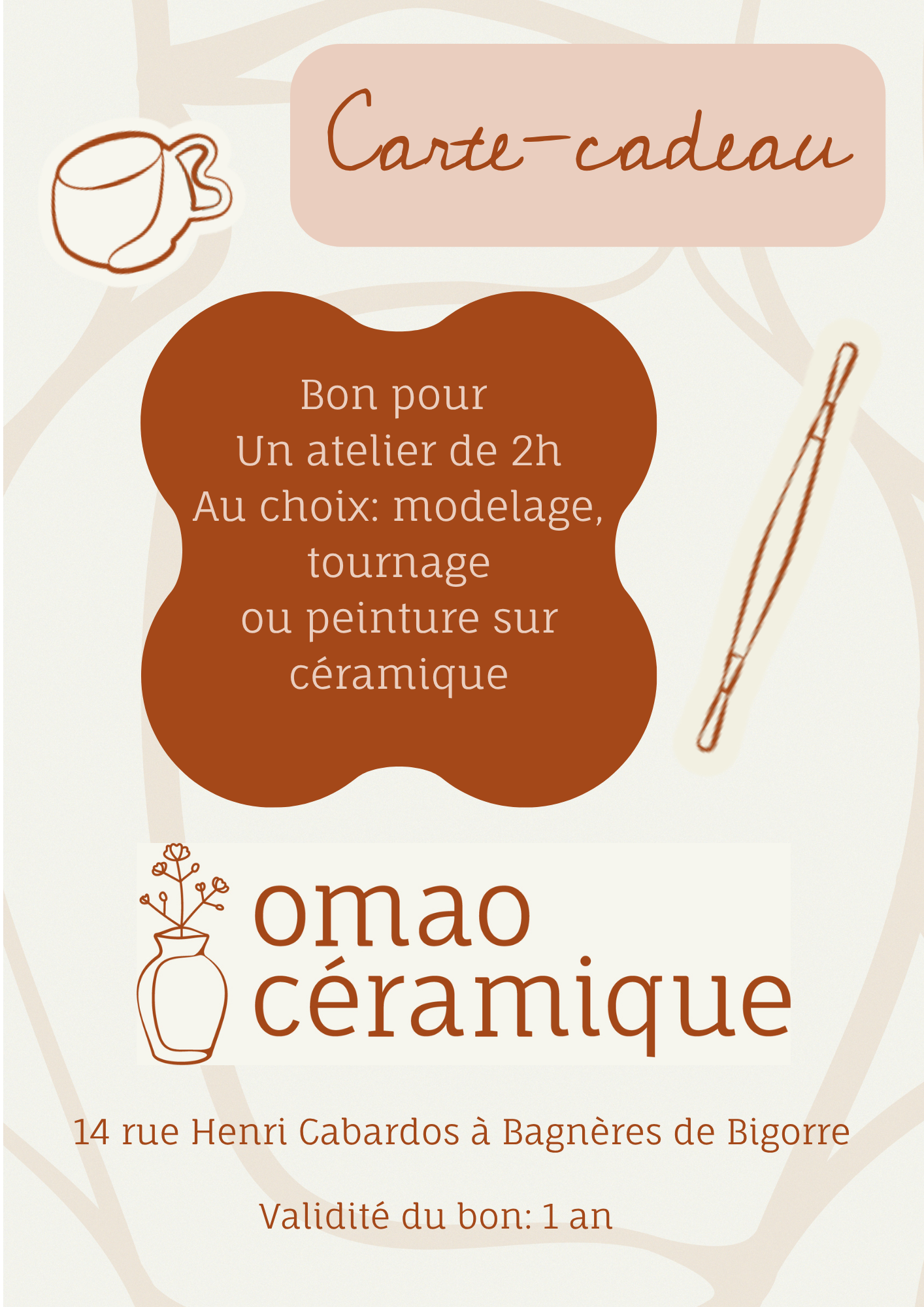 Carte-cadeau Omao Céramique